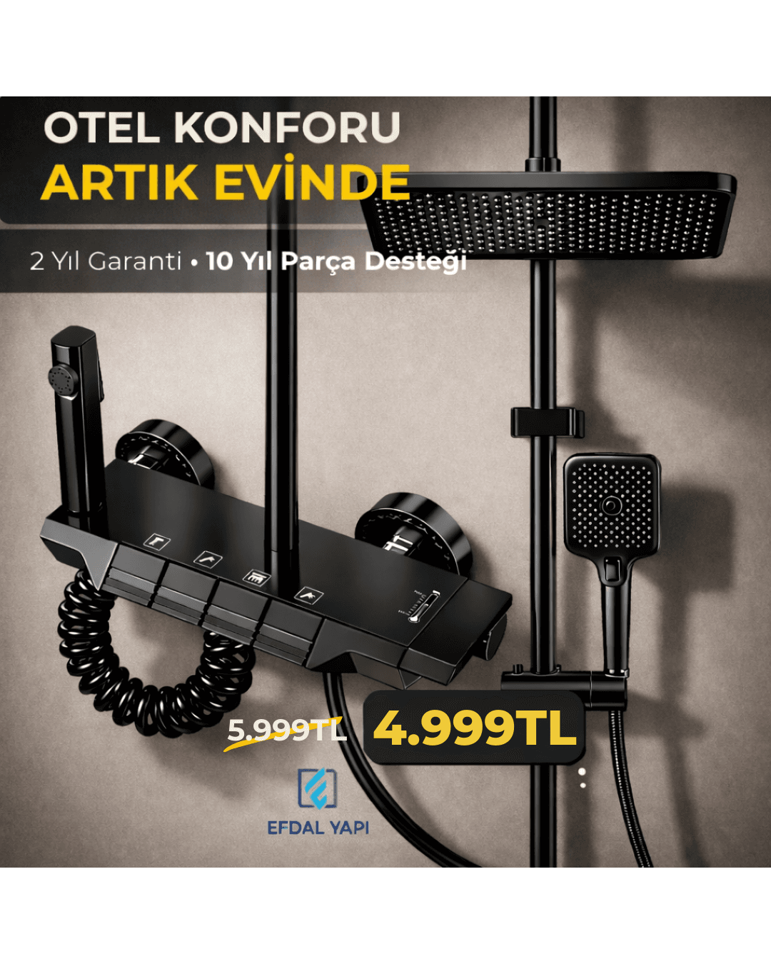 Piano Tuşlu Duş Seti