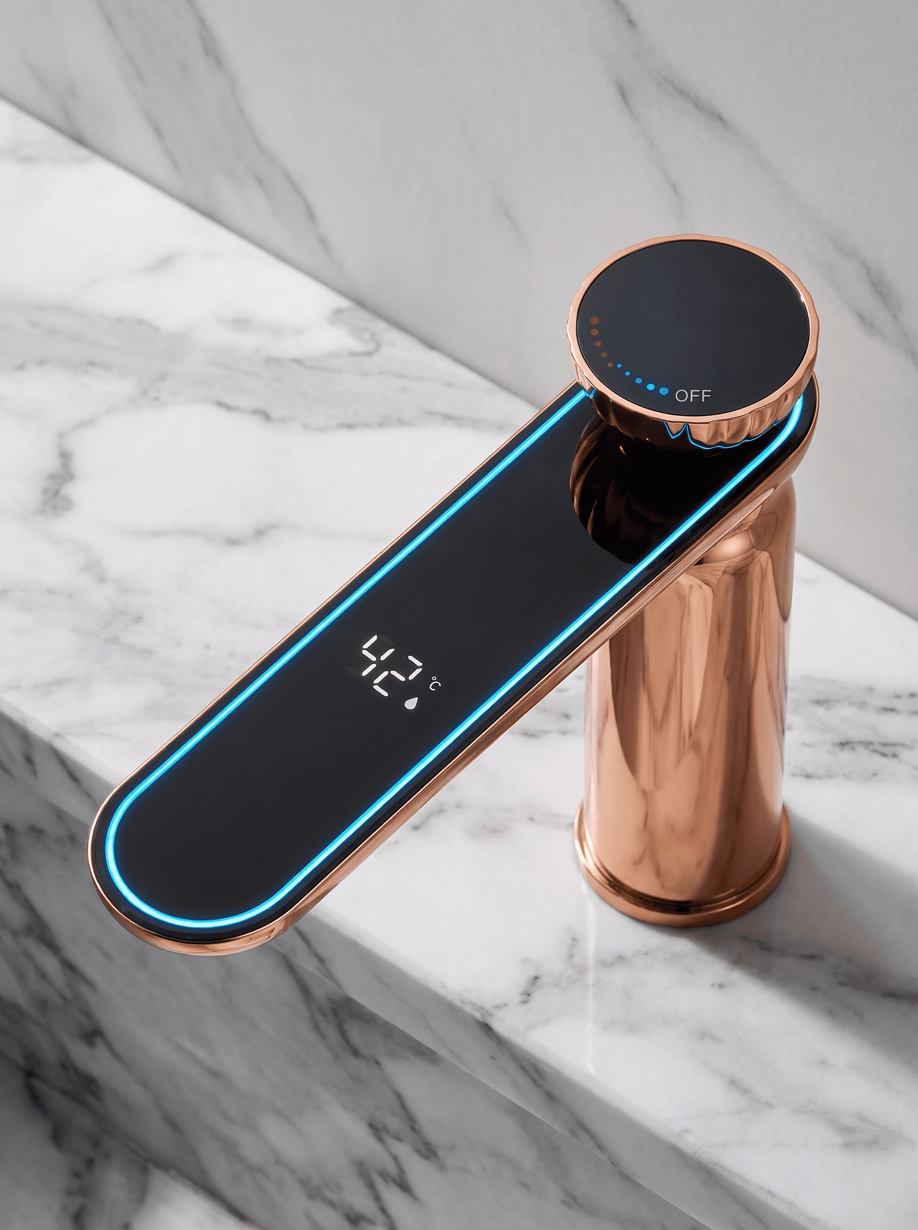 Rose Gold Led Göstergeli Banyo Bataryası - 4