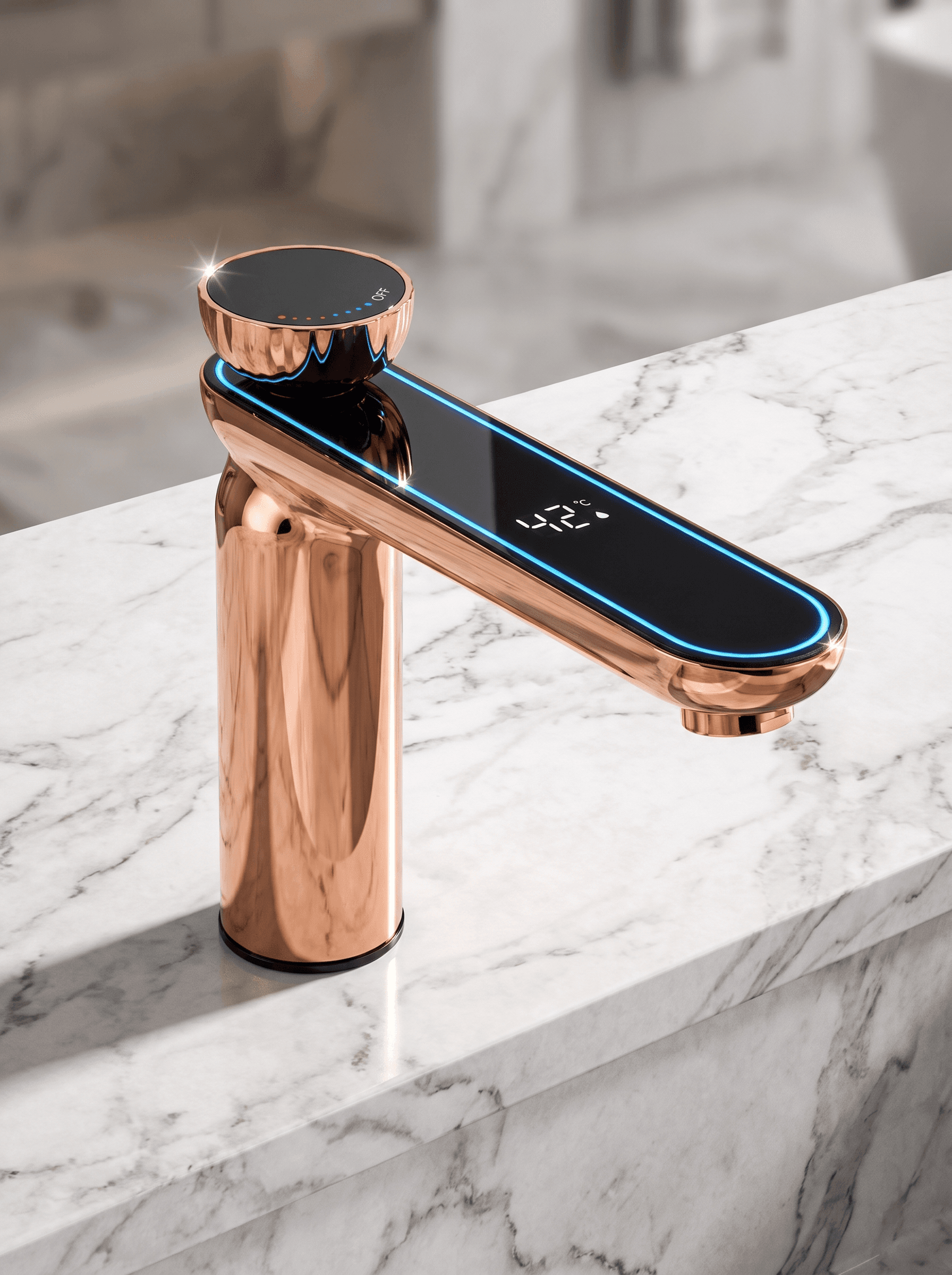 Rose Gold Led Göstergeli Banyo Bataryası - 3