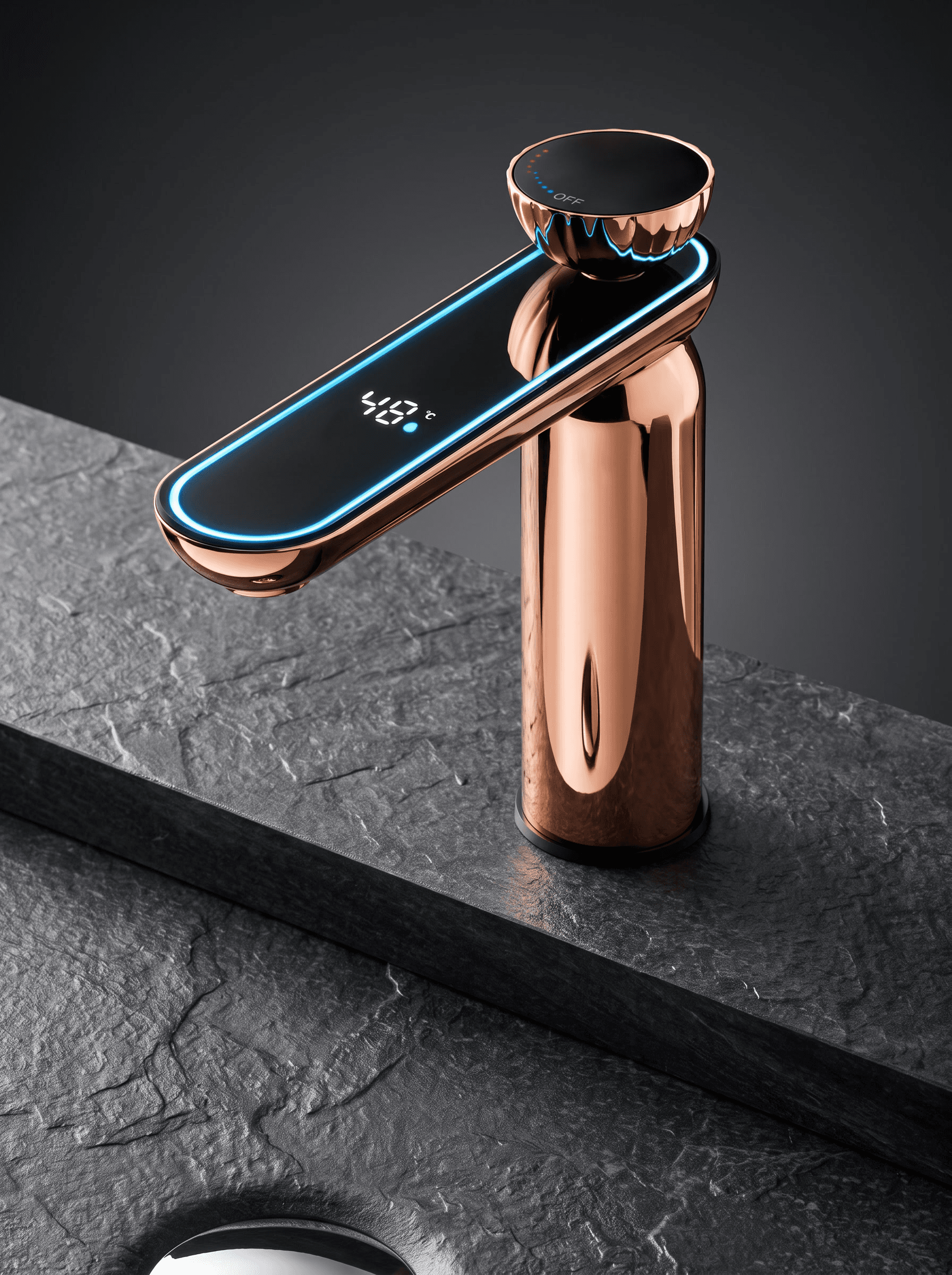 Rose Gold Led Göstergeli Banyo Bataryası - 2