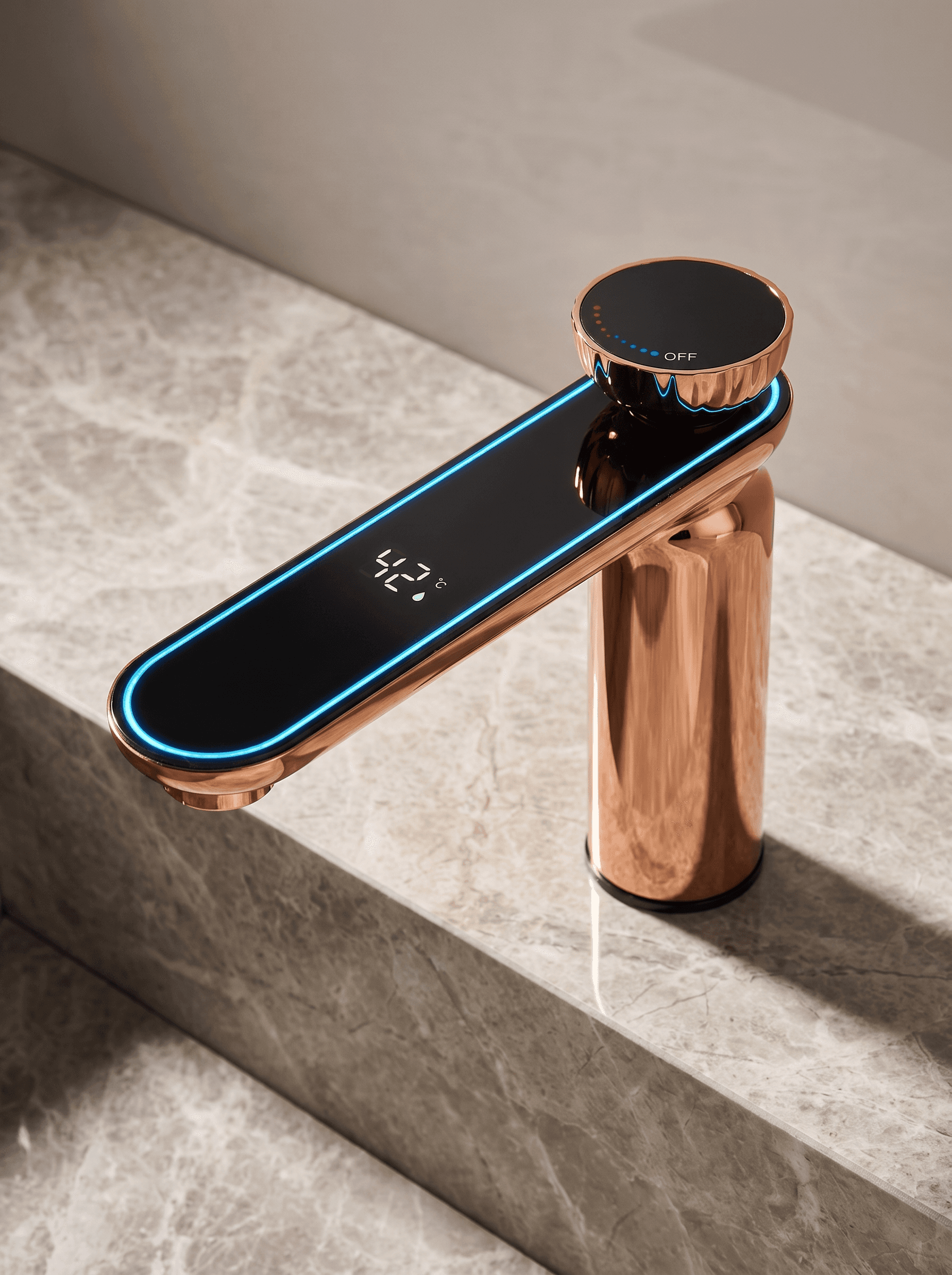 Rose Gold Led Göstergeli Banyo Bataryası - 1